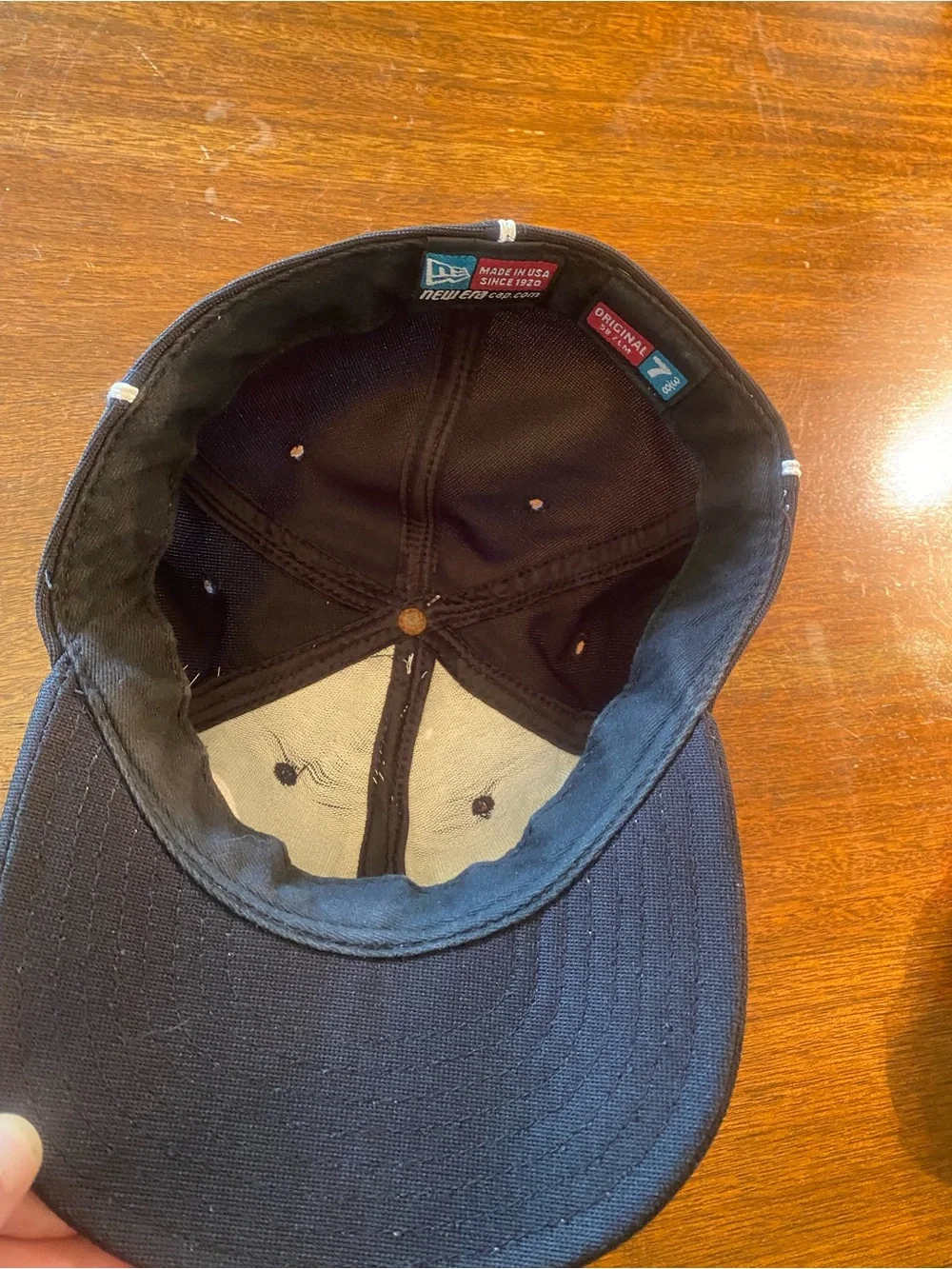 New Era referee / umpire black and white fitted baseball cap hat 7-3/8 EUC